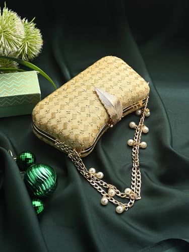 Image of TOOBA Handicraft Clutch Purse For Women with Sleek Design Embroidered Clutch| Trendy Stylish Bridal, Party, Wedding Sling Bag