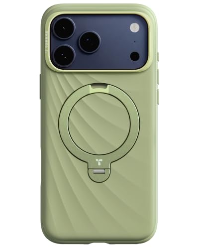 Image of TORRAS Q3 Wind for iPhone 17 Pro Case Silicone, 360 Magnetic Stand, Fit for MagSafe, Camera Control, Safe Soft Elegant Phone Case for iPhone 17 Pro 6.3'', Sage Green