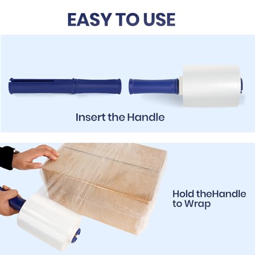 Image of ADHES Mini Hand Stretch Wrap Film, 5 Inch x 1000 Feet, 4-Pack 80 Gauge Industrial Strength Stretch Film, Shrink Wrap Roll for Packing, Pallet Wrap, Furniture Wrapping Moving & Protection