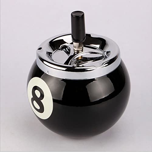 Cendrier fermé boule de billard noir contre odeurs tabac bureau - 6