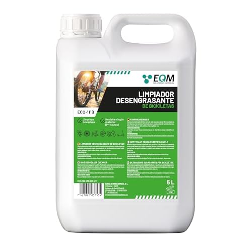 EQM | ECO-111B | Desengrasante Neutro para Bicicleta | 5L | Válido para cualquier material (Aluminio, Titanio, Acero, Anodizado, etc.) | Desengrasante de Cadenas