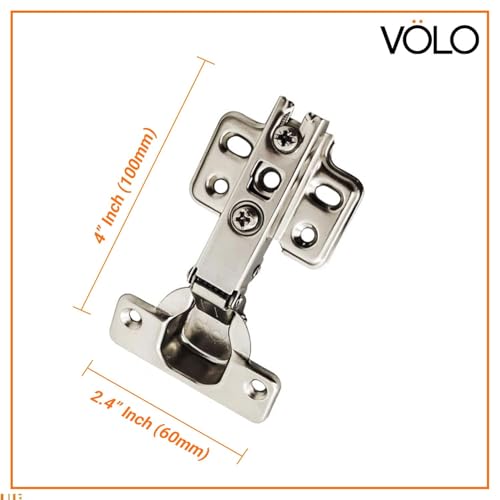 Image of VOLO Cabinet Hinges, Set of 1 (2 Pieces) for Furniture, Wardrobes, Doors, and Storage Units | (2D Normal (Mild Steel), 0 Crank | Full Overlay)