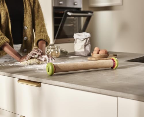 Joseph Joseph PrecisionPin - Rolling Pin with adjustable pastry thickness, Baking and dough rollers, Beech Wood, Multicolor - Image 4