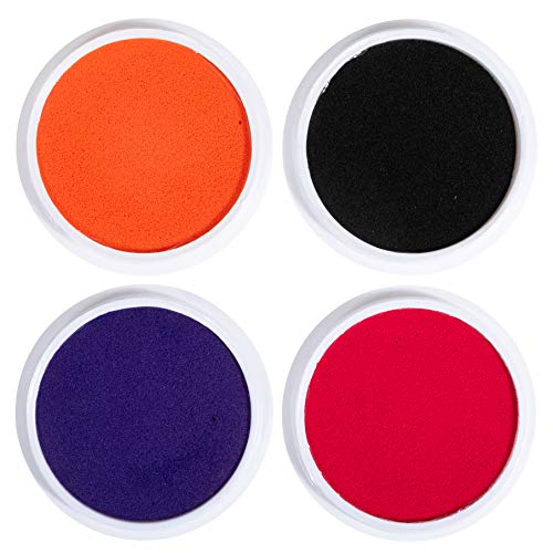 READY 2 LEARN Jumbo Circular Washable Stamp Pads - Seasonal - Set of 4 - Purple, Pink, Orange and Black - 5.75" dia. - Non-Toxic - Fade Resistant - Ideal Size for Handprints and Footprints image 5