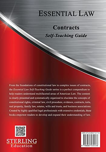 Sterling Education 9798885570176 Contracts: Essential Law Self-Teaching Guide thumb #1
