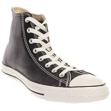 Converse Mens All Star Black Leather Rubber Cap Lace Up Sneakers Shoes Casual - Black - Size 5 D