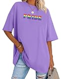 Pride Shirt Women Pride Chenille Letter Shirts Rainbow Lesbian Shirt Embroidered LGBTQ Oversized Blouse