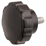 2 3/8 Dia., 3/8-16 thds., Stud 2 Lg., Fluted Black Plastic Knob w/Stainless Steel Stud (1 Each)