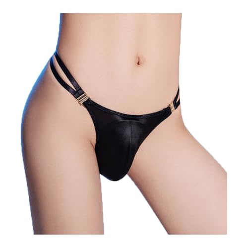 Faringoto Herren Sissy Tanga Unterwäsche Femboy Kleidung für Männer Höschen Slip Mini Bikinis, Schwarz, Einheitsgröße