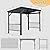 Domi 6.5x12FT Hardtop Grill Gazebo, Outdoor BBQ Gazebo with 2 Side Shelves and Sloping Galvanized Steel Roof, Metal Permanent Grill Canopy with Ceiling Hooks for Patio, Lawn, Backyard, Deck, Gray