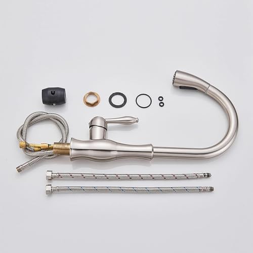 Robinet d'évier de cuisine mitigeur mitigeur eau chaude froide flexible pulvérisateur - 8