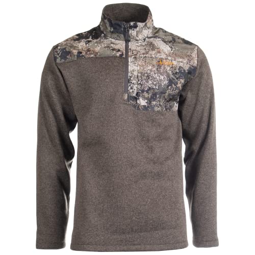 HABIT Men's Crater Valley Sweater Fleece ¼ Zip Jacket, Mossy Oak New Bottomland