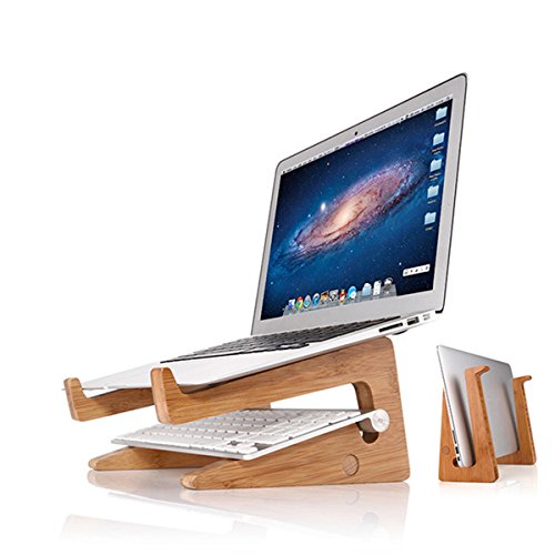 EsportsMJJ Multifunzionale in Legno per Desktop Stand Staccabile Supporto per MacBook Laptop Tablet Phone Keyboard