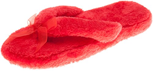 ComfyWear Women’s Cozy Soft Plush Thong Indoor Flip Flop House Slippers