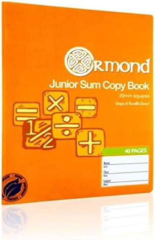 Premier Stationery Ormond Durable Cover 20mm Sq Junior Sum Copy. 40 Pages