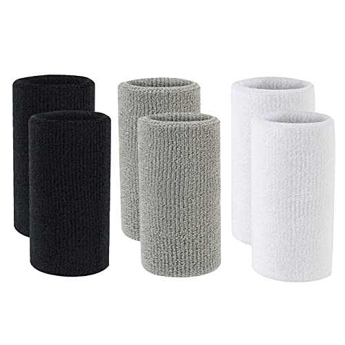 Golden Apple 3 Pairs Men Women Sports Wrist Sweatband Yoga Tennis Squash Badminton GYM Basketball Wristband 15X8cm