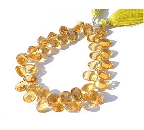 Citrine Faceted Oval briolettes en rang de 3.25 pouces taille 9x6mm par LKBEADS