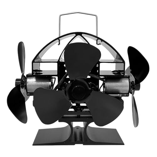 Tomersun - Ventilatore da forno a 3 fogli, per , funzionamento termico, per stufa a legna, 4 ventole senza corrente, funzionamento silenzioso per legna da ardere