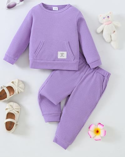 Image of Weebaby Baby Girl Clothes Infant Toddler Girl Clothing Ruffle Shirt High Low Top Floral Allover Pant Little Girls Clothes