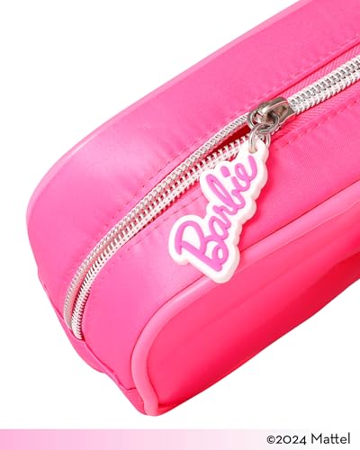 SALLY ROSE Barbie Pink Makeup Bag Official License, Quilted Camera Bag-Shape Pink Cosmetic Bag for Travel and Home, Cute Makeup Bags4