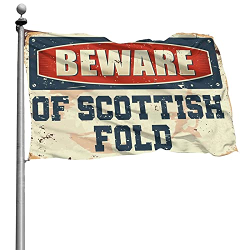 Bandera Beware Of Scottish Fold plegable: ideal para decorar paredes de dormitorios