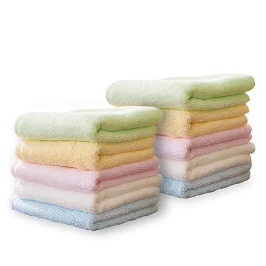 Yoofoss Luxury Bamboo Washcloth Towel Set 10 Pack Baby Wash Cloths for Bathroom-Hotel-Spa-Kitchen Multi-Purpose Fingertip Towels & Face Cloths 10'' x 10''
