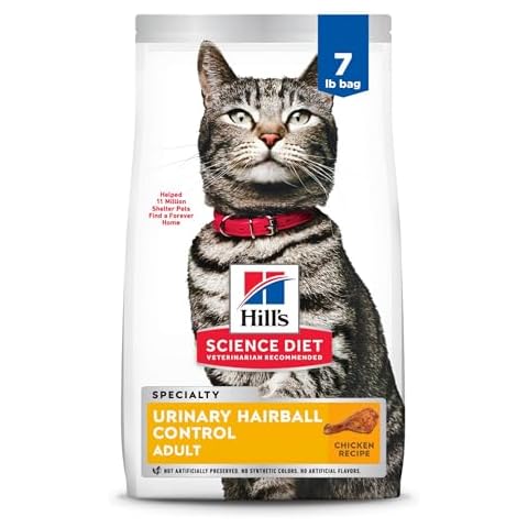 Hill's Science Diet Urinary Hairball Control, Adult 1-6, Urinary Track Health & Hairball Control Support, Dry Cat Food, Chicken Recipe, 7 lb Bag Cover