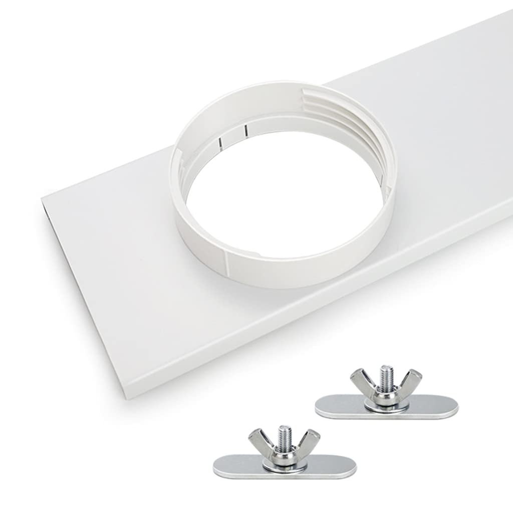Finestra, 4 pezzi di deflettore 43-140 mm + interfaccia 150 mm | Finestra Guarnizione Tubo di Scarico Interfaccia per Portatile 150mm