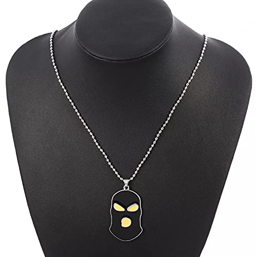 INCIDO Collier Pendentif Europe et Les États-Unis Commerce Hip Hop Anti-Terrorisme Couvre-Chef Collier Mode Personnalité Pendentif Collier Perles Chaînes Cadeaux de Noël pour la Saint - Valentin