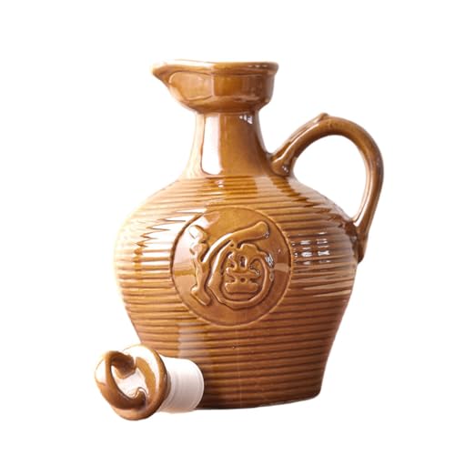 SOIMISS Pichet à Vin En Céramique 500 Ml Anse, Résistant à Haute Température, Conteneur à Vin Multifonction Pour Maison, Restaurant Et Salon De Thé, Bouilloire Portable En Céramique Traditionnelle