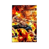 Anime Role Portgas D.ace Fan Art Group Photos Arte Mural Impresión de Imagen Moderna Decoración de Habitación Familiar 08 x 12 Pulgadas (20 x 30 cm)