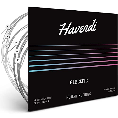 HAVENDI® Cordes pour guitare électrique – cordes en acier de qualité supérieure pour guitare électrique avec revêtement… - Les Beatles, Paul McCartney, John Lennon, RIngo Starr, George Harrison HAVENDI® Cordes pour guitare électrique - cordes en acier de qualité supérieure pour guitare électrique avec revêtement…