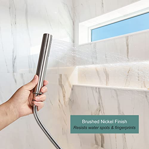 Heyalan Sus304 Stainless Steel Handheld Shower Spray Single Function Brushed Nickel Handheld Shower High Pressure Luxury Hand Shower Set High Flow Hand Shower Wand #TOP3