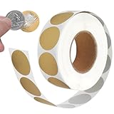 suiwotin 300pcs 1' Round Scratch Off Stickers, 1 Roll Gold Self Adhesive Labels, DIY Stickers for Scratch Tickets, Party Games, Scratch-Off Cards