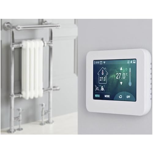 Milano Chrome & White Elizabeth Chrome White Dual Fuel Heated Towel Rail Wifi Thermostat Valves - 930Mm X 450Mm