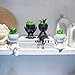 VENY TAYA 2 PCS Unique Artificial Plants Succulents Office Decor for Women and Men, Small Fake Plants with Human-Shaped Pots, Cute Faux Plants Indoor for Office or Home Decoration, White