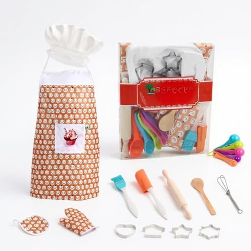 Kit Infantil de Cozinha com Avental Utensílios Coloridos Forminha...