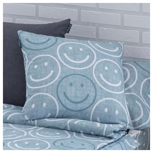 Lanovenanube Funda de cojín Emoji - 50x50 cm - Color Azul