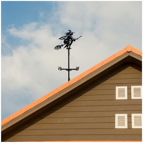 Hexen Deko Halloween, Wetterfahne, Hexe aus Gusseisen Bauernhof Deko, Wetterfahne, für Hausgarten Terrassendach Außendekoration Hexen Deko Halloween, Wetterfahne, Hexe aus Gusseisen Bauernhof Deko, Wetterfahne, für Hausgarten Terrassendach Außendekoration