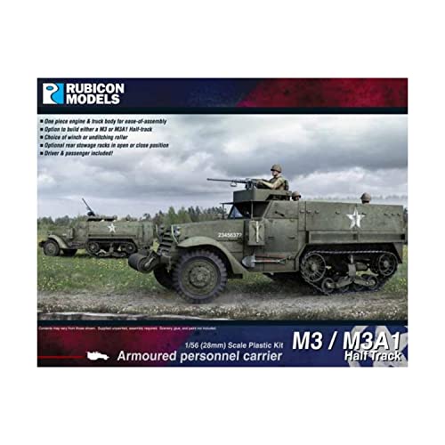 Char M3/M3A1 Half Track Rubicon 28mm 1/56 maquette char WW2 figurines wargames