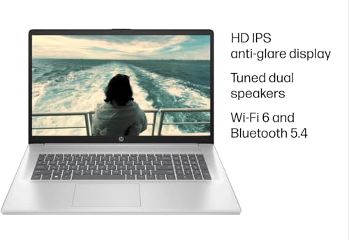 Image of HP 17 Touchscreen Laptop (17.3 inch HD+, 32GB RAM, 1TB SSD, AMD Ryzen 5 7430U (> Intel i5-1334U)), Webcam, Long Battery Life, Fast Charge, Numeric Pad, Win 11 Home w / Copilot, Business & Student