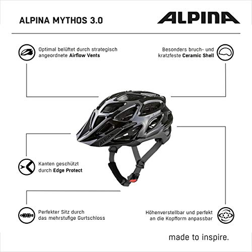 Herren Fahrradhelm Alpina Mythos 3.0 – Leicht und Belüftet