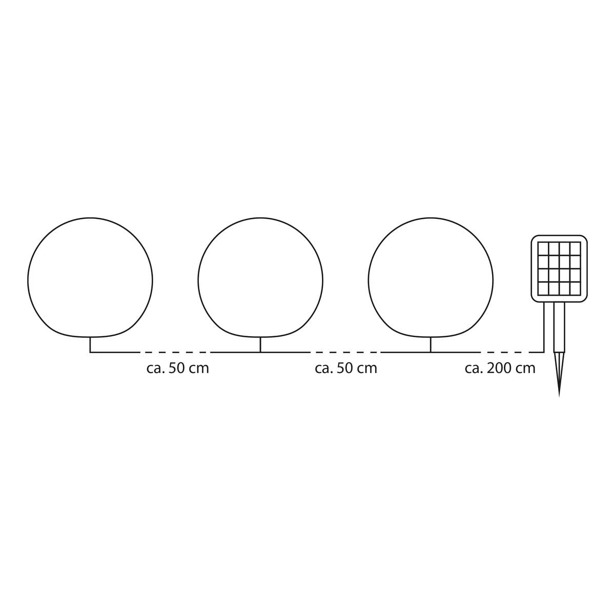 3er Set Solar Kugelleuchte Ø20 cm warmweiß | LED Solarleuchten für außen | Gartenbeleuchtung Terrasse Balkon Rasen | Außenleuchte mit Solarpanel & Akku | dekorative Bodenlichterkette