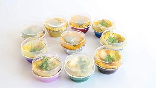 Kitchendance Disposable Aluminum 4 Oz. Ramekins- Color & Lid Options- Pack Of 100 (With Stackable Lid, Silver) #TOP5
