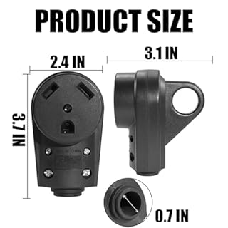 XINLIYA 30 Amp RV Plug, Heavy Duty NEMA TT-30P Replacement Plug Adapter, 125V Electrical Power Connector Extension Cord End with Easy Unplug Handle, Compatible with RV Trailer（Female）