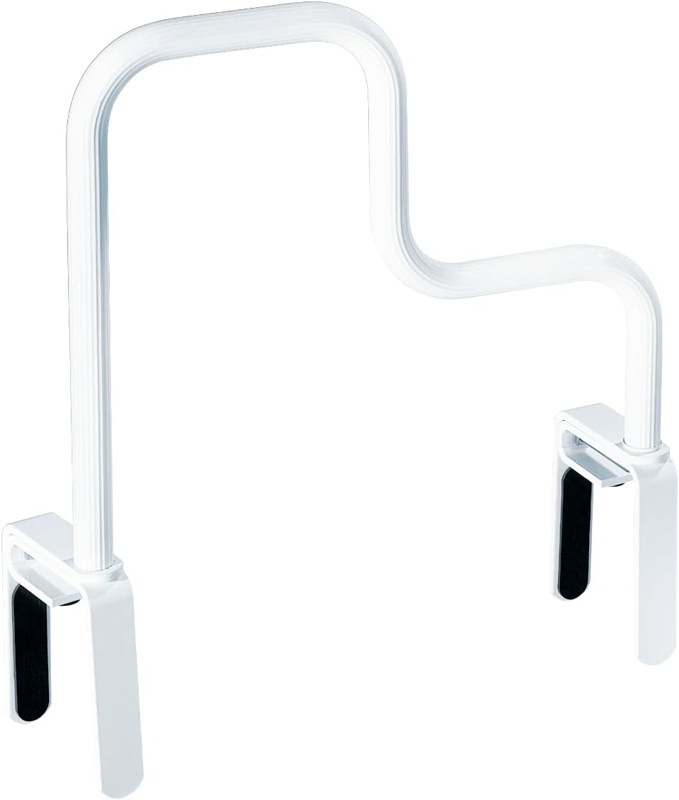 Moen Home Care Multi-Grip Tub Safety Bar – Glacier White, Secure Bathroom Grab Bar for Bathtub Stability, DN7005