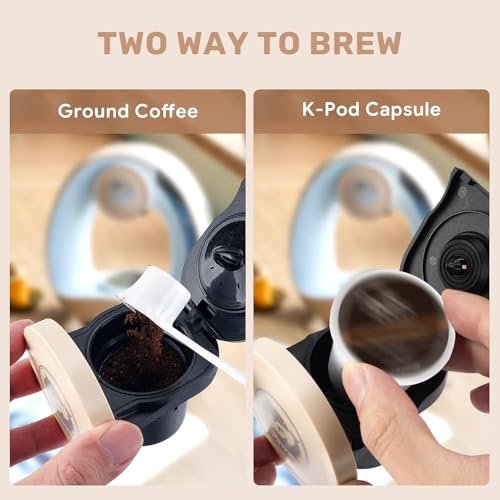 Image of Coffee Capsule Machine (1, ABS), One-Touch Cappuccino, Latte, Espresso & Americano Maker, Compatible Pod Coffee Machine with Smart Touch Control & Auto Clean System for Home & Office(cream)