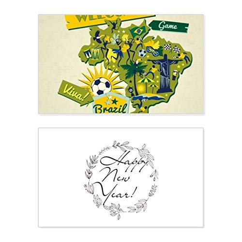 Tarjeta de año nuevo Welcom Brasil ideal para adornar la cena y enviar bendiciones festivas