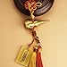 Feng Shui Tai Sui Amulet 2024 Year of The Dragon, Copper Gourd + Yellow Jade Plaque, Great for Good Luck Wealth Success Car Decoration, Lucky Gift