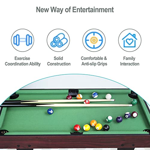 Ifoyo 36-Inch Billiard Table, Mini Pool Table, Tabletop Snooker Game Set Portable Pool Table With Cues, Balls, Racking Triangle – Green Felt #TOP3